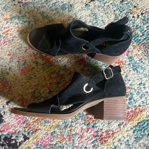 UGG KOOLABURRA Kaiah Pump | Black Suede | Open Toe | Size 6 - Picture 1 of 6
